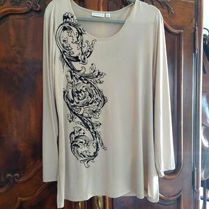 Elegant Beige and Black Women's Top